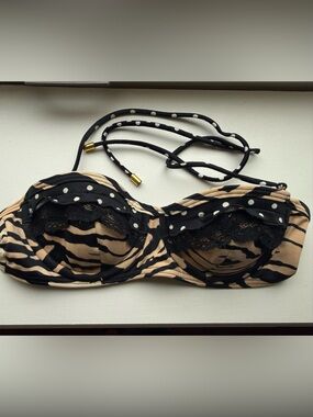 Victoria's Secret | Tiger/Polka-Dot-Print Bandeau Bikini Top | 34 B